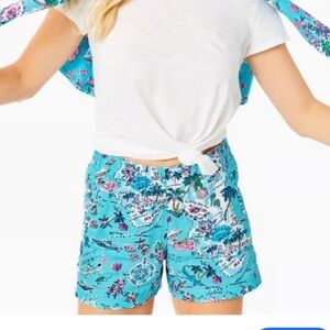 Lilly Pulitzer 5” Kylar Knit Short small NWT Amalfi Blue Lilly’s Roadtrip